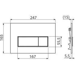 Plaque de commande nickel mat M57-N-M