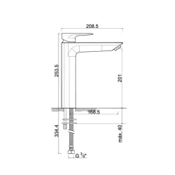 Mitigeur lavabo bec haut JOR006-1