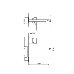 Mitigeur lavabo encastré JOR005-1