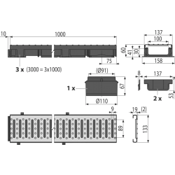 Pack drainage low 3 mètres AVZ112-G102